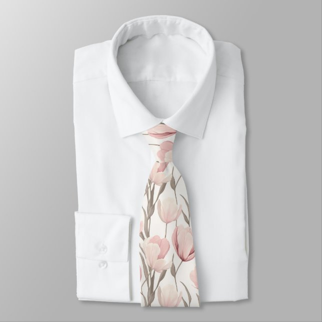 Gravata Presentes Elegantes Para o Pai Flor de Tulipa (Amarrado)