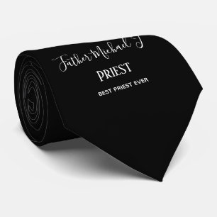 Gravata PRESENTES PRIEST - branco preto clássico personal