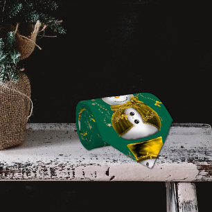 Gravata Presépio de Veludo Dourado de Natal