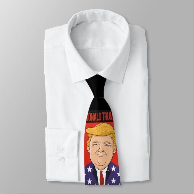 Gravata Presidente Donald Trump. Bandeira americana. (Amarrado)