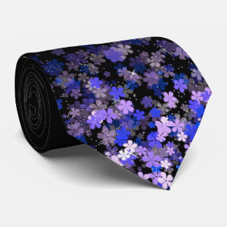 Gravata preta com cacho floral de lavanda masculin