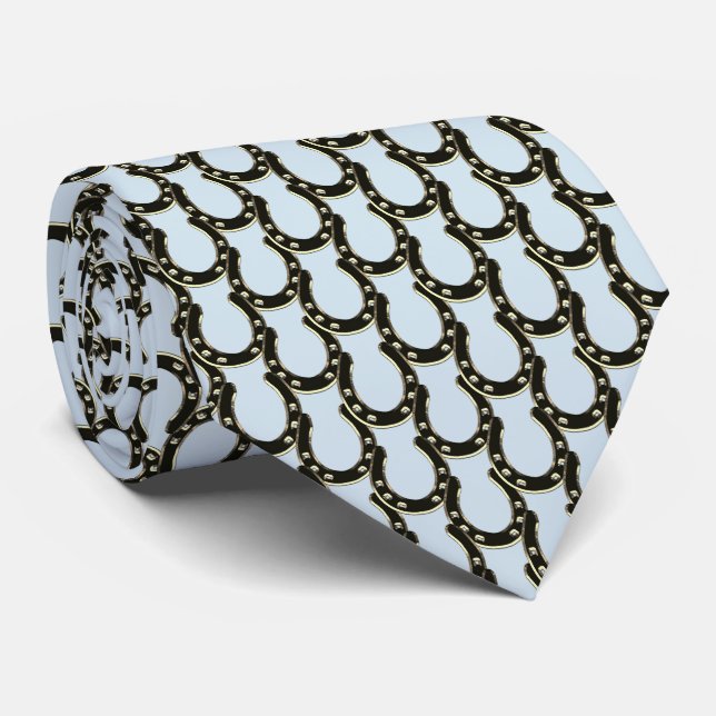Gravata preta de prata ocidental das ferraduras (Rolled)