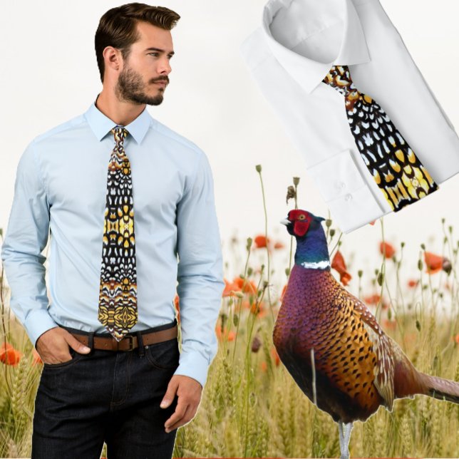 Gravata Preto, Amarelo, Pheasant Feather Tie de Rheeve Cas (Criador carregado)