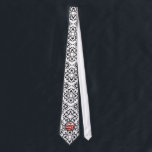 Gravata Preto Branco e Vermelho Torre de Máscara<br><div class="desc">Qualquer gravador que não esteja impresso frente e verso pode ser personalizado por você para ter o impressão no lado traseiro também. Basta clicar em personalizar mais e selecionar tudo e copiar e,  em seguida,  selecionar o lado traseiro e colar.</div>