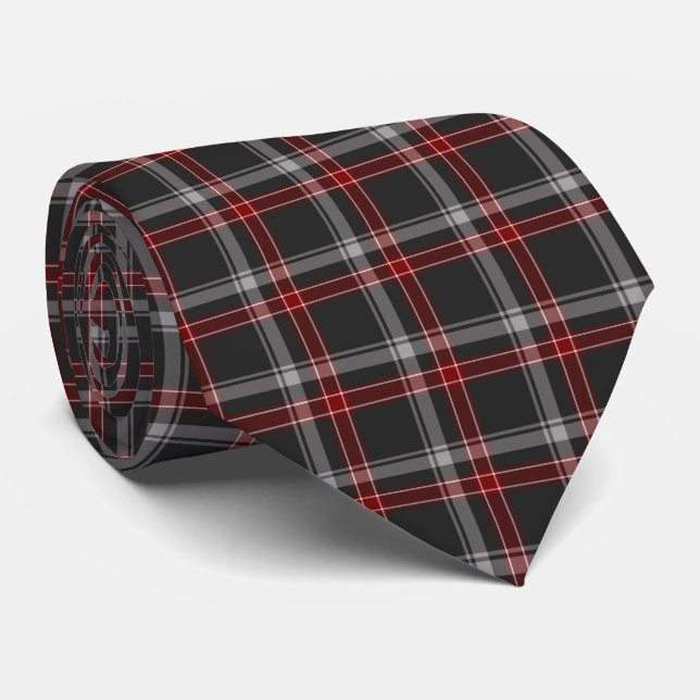 Gravata Preto Burgundy Xadrez Clássico (Rolled)