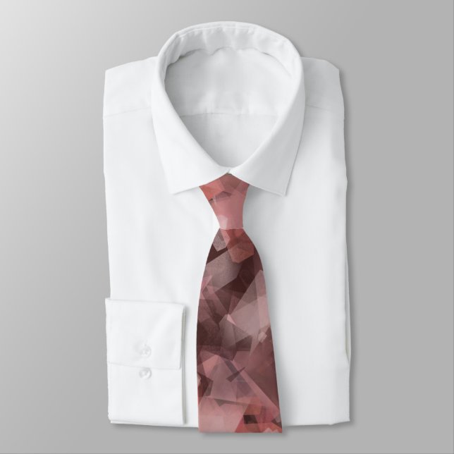 Gravata Preto Cinza Rosa Branco Geométrico Abstrato Modern (Amarrado)