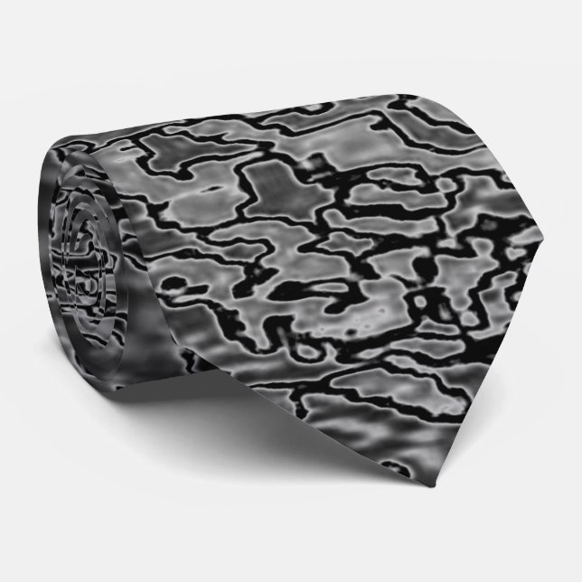Gravata Preto Cinzento Estampado Monograma (Rolled)