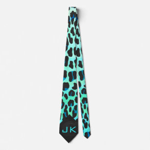Gravata Preto do leopardo e impressão da cerceta