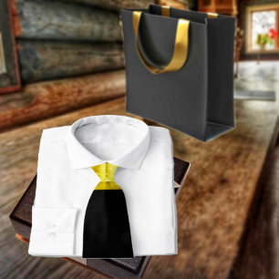 Gravata Preto Dourado