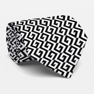 Gravata Preto e branco geométrico