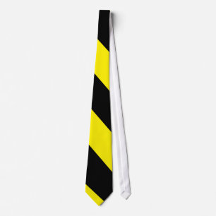 Gravata Preto e laço Diagonal-Listrado do Amarelo-Ouro