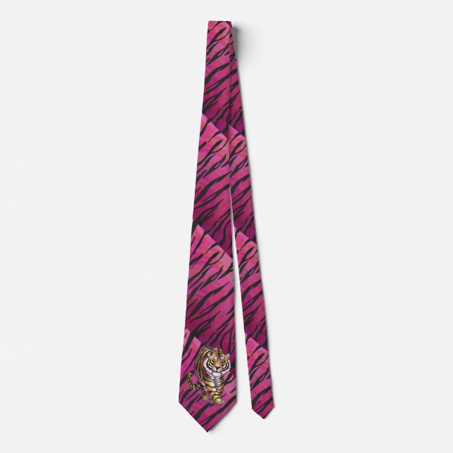 Gravata Preto e rosa para o Tigre (Frente)