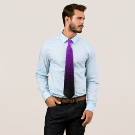 Gravata Preto e Roxo Ondulado