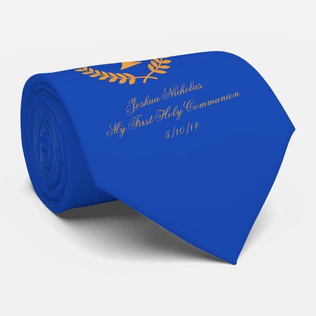 Gravata Primeiro azul do comunhão santamente (Rolled)