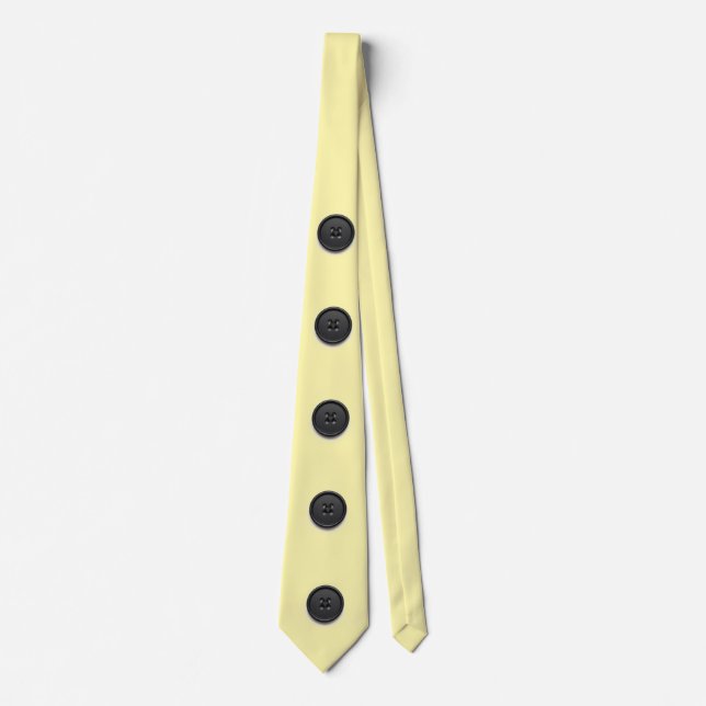 Gravata Printed black button design-cream  (Frente)