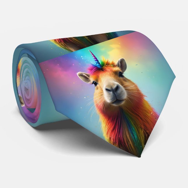 Gravata Prismhorn: O Arco-Íris Capybaraicorn (Rolled)