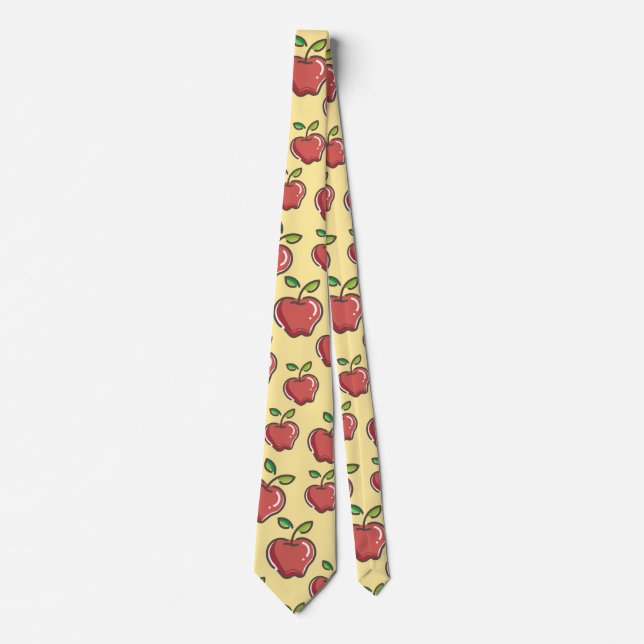 Gravata Professora Padrões de Árvore de Apple Pré-Escolar  (Frente)