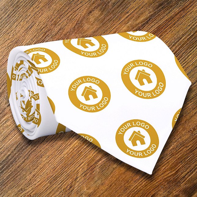 Gravata Promocional branco do logotipo de empresa personal (Criador carregado)