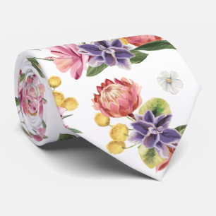 Gravata Protea floral padrão de Verão