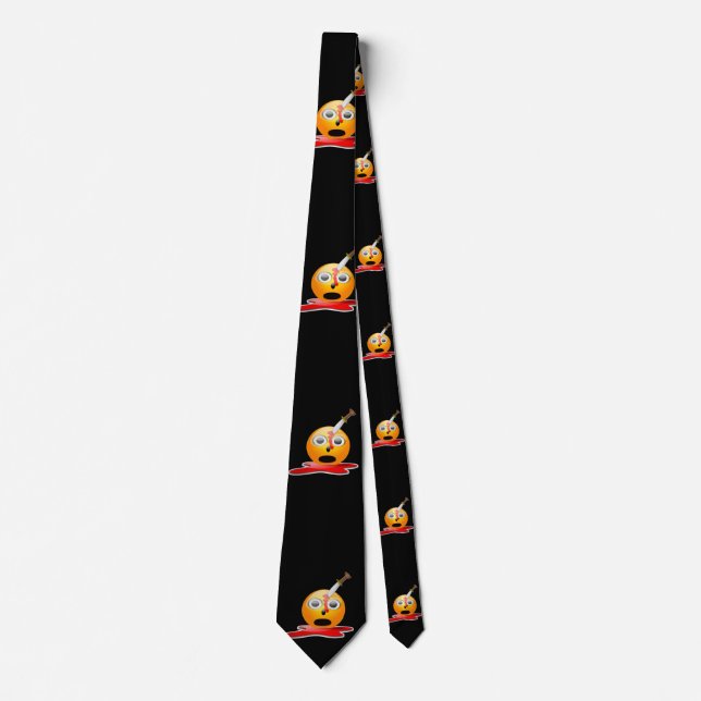 Gravata pscho emoji mens halloween neck tie (Frente)