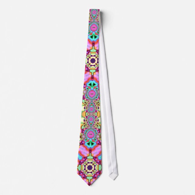 Gravata Psicodélica Brilhante Colorida Moda Groovy Tie (Frente)
