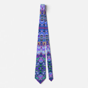 Gravata Psicodélico Marmoreado Penteado Roxo Penteado Padr