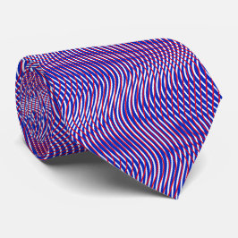 Gravata Psicodélico vermelho-branco-Abstrato Trippy Wavy