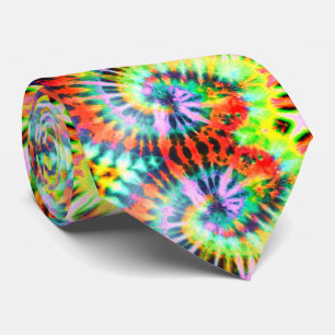 Gravata Psychedelic Rainbow Tie Dye Neck Tie