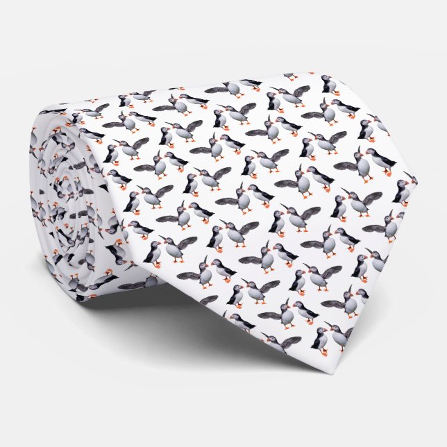 Gravata Puffin Frenzy Tie (Escolher Cor) (Rolled)