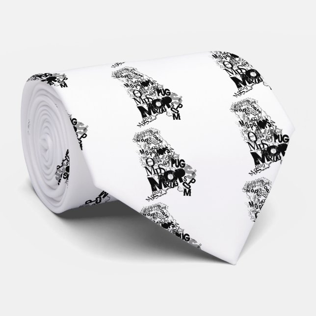 Gravata Pug de tipos (Rolled)