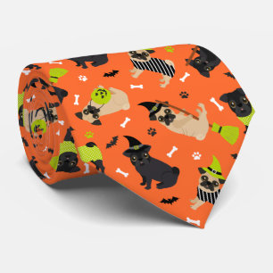 Gravata Pug Halloween Neck Tie