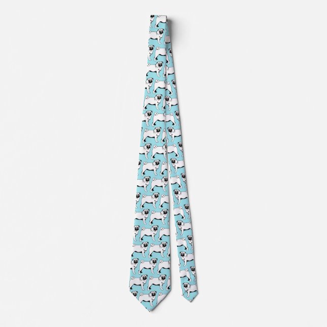 Gravata Pug Mops 2 lados impressos  (Frente)