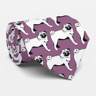 Gravata Pug Mops 2 lados impressos