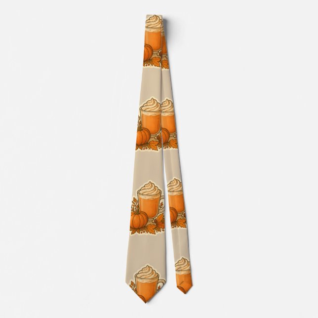 Gravata Pumpkin Spice Bebe com Folhas de outono (Frente)