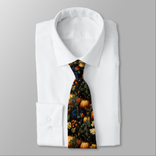 Gravata Pumpkins Floral Art Necktie