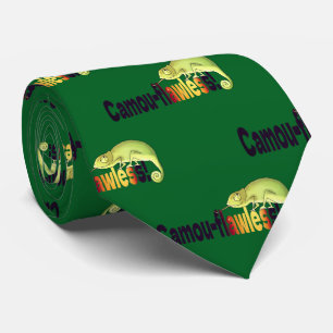 Gravata Punição Engraçada de Camaleão Camuflado-impecável