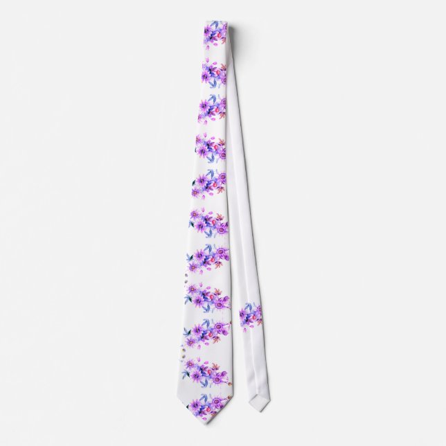 Gravata Purple Floral (Frente)