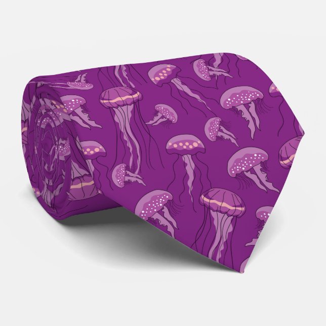 Gravata Purple glowing jelly fish pattern (Rolled)