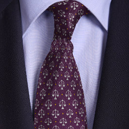Gravata Purple Scales of Justice Lawyer