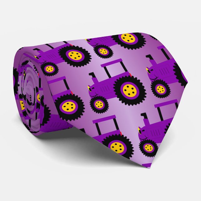 Gravata Purple Tractor Design (Rolled)