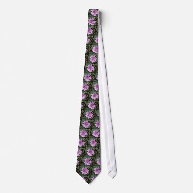 Gravata Púrpura bonito, Tie Floral Floral (Frente)