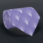 Gravata Púrpura e branca Deco de Arte Colar<br><div class="desc">O padrão sem soldadura de Deco de Arte Roxo e Branco com uma opção para alterar a cor de fundo.</div>