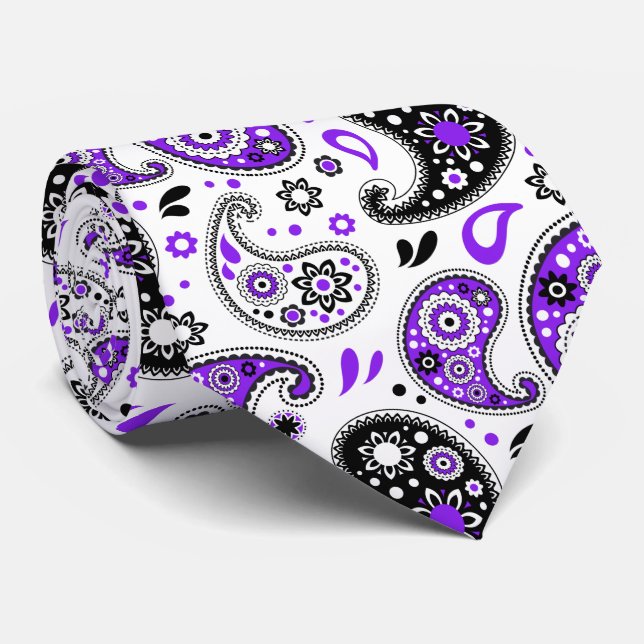 Gravata Púrpura e Moderna País Ocidental Bandana Paisley (Rolled)
