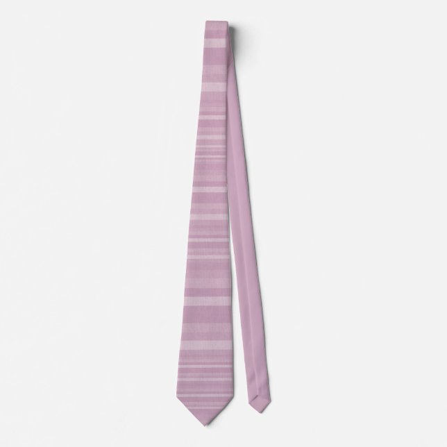 Gravata Púrpura Elegante Lilac Striped Pattern Men (Frente)