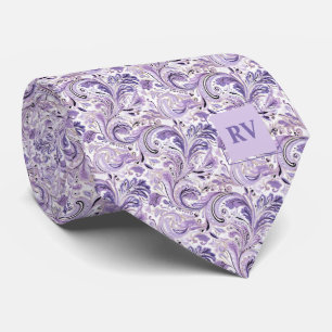 Gravata Púrpura Lilac Floral Paisley