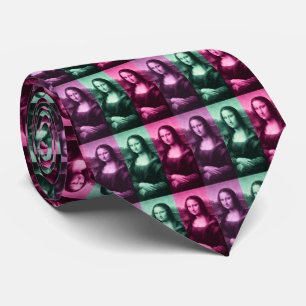 Gravata Púrpura Rosa Verde Mona Lisa
