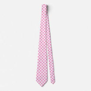 Gravata Quadrados Diagonais - Cor-de-rosa no punho branco