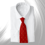 Gravata Quadrados Dourados Vermelhos Elegantes<br><div class="desc">Vermelho com quadrados de ouro.</div>
