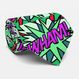 Gravata Quadrinho Legal Divertido WHAM Super-herói 