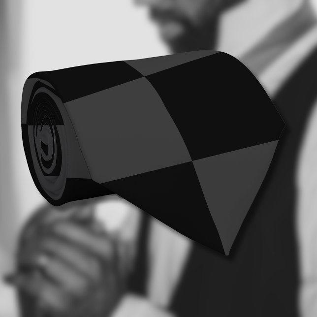 Gravata Quadro de verificação preto clássico e Enfumaçado  (Criador carregado)